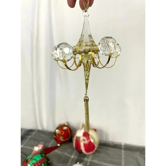 VTG 10X Christmas Ornaments Glass Koi Fish Apple Chandelier Santa Blown Icicle - Picture 7 of 16